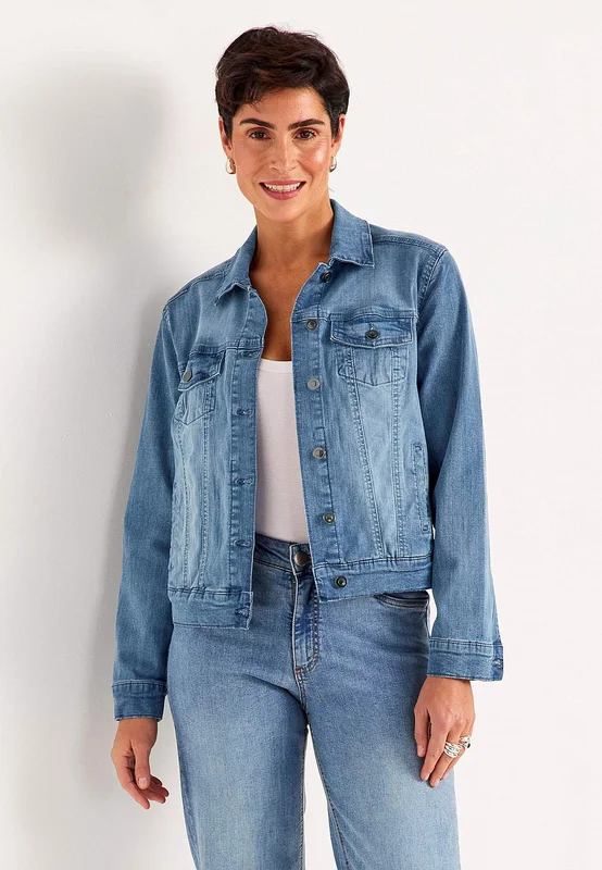 Cellbes of Sweden - Elastisk jeansjakke i lyseblå denim til damer i størrelse 42/44