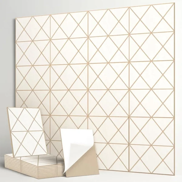 12-pack Felt Acoustic Panels – 40×30cm Self-Adhesive Sound Absorbing Wall Panels for Studio & Office