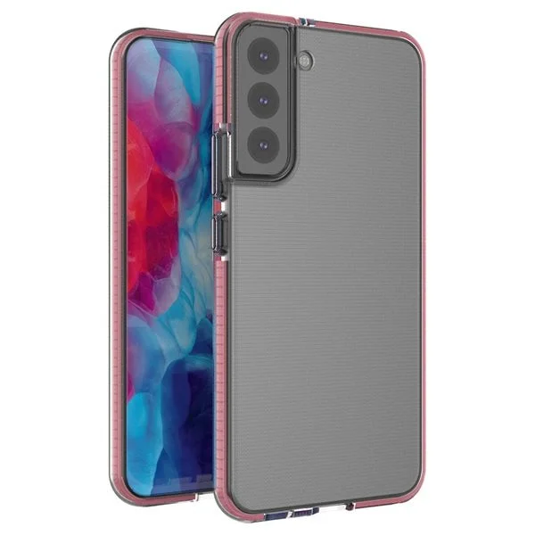 Vårdeksel Gel-deksel med fargeramme for Samsung Galaxy S22 + (S22 Plus) Lys rosa