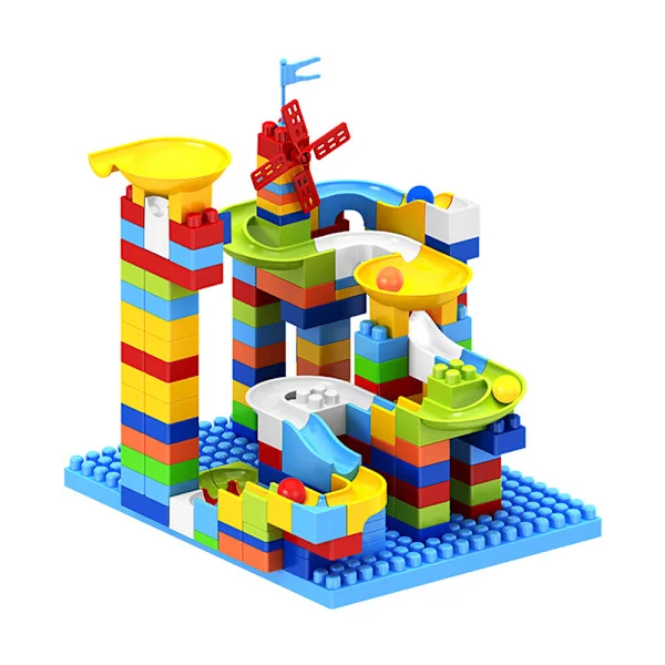 Store byggeklosser, kompatible med DUPLO-klosser, stort sett, egnet for barn fra 2 år og oppover, inkluderer oppbevaringsboks.