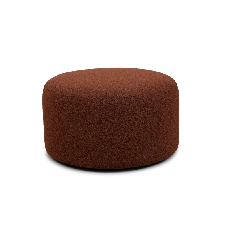 Monaco Pouf, Kupfer Bouclé Plüsch-Hocker, runder Statement-Hocker für das Wohnzimmer, weicher Stoff, elegantes Design, Maße Ø47cm.