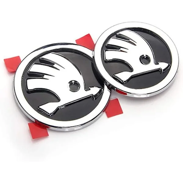 Bagagerum, forreste og bageste bil, bagpå emblem, gitter, 3d metallisk klistermærke til Skoda Auto karosseridekoration, logostyling