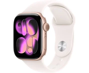 Apple Watch Series 11 GPS 42mm Rose Gold Aluminium Case with Light Blush Sport Band - S/M - Fyndvara - Watch Series 11 GPS – 42mm S/M