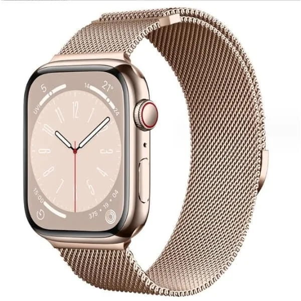 Milanese Loop Armband för Apple Watch armband iWatch Serie 9 3 6 5 SE 7 8 Ultra 2 Starlight - Silver 42mm/44mm/45mm/49mm Roséguld 42mm/44mm/45mm/49mm