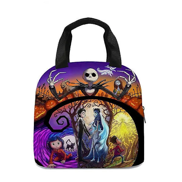 The Nightmare Before Christmas Termisk Isolerte Lunsjpose Kjølepose Piknik Skole Voksen Barn Mat Oppbevaring Lunsjboks