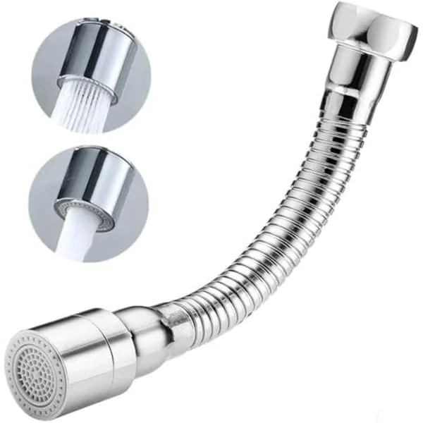 14 cm flexibel kranförlängning, 2-läges krantillbehör, 360 graders roterande krantillbehör, kranluftare