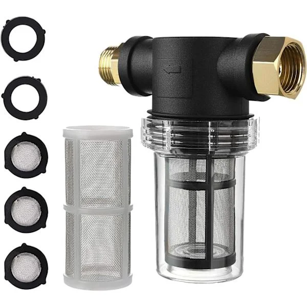 40 Mesh Screen Clear Bowl Integrated Water Filter for Home Garden Pressure Washer