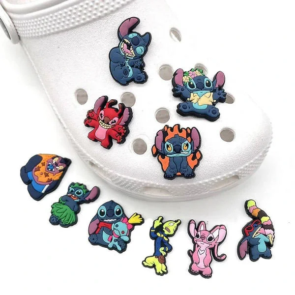 22 stk. Søde Stitch Angel Tegneserie Sko Charms til Croc Træsko Sko Dekoration Sandaler Tilbehør Børn Drenge Piger Festgaver