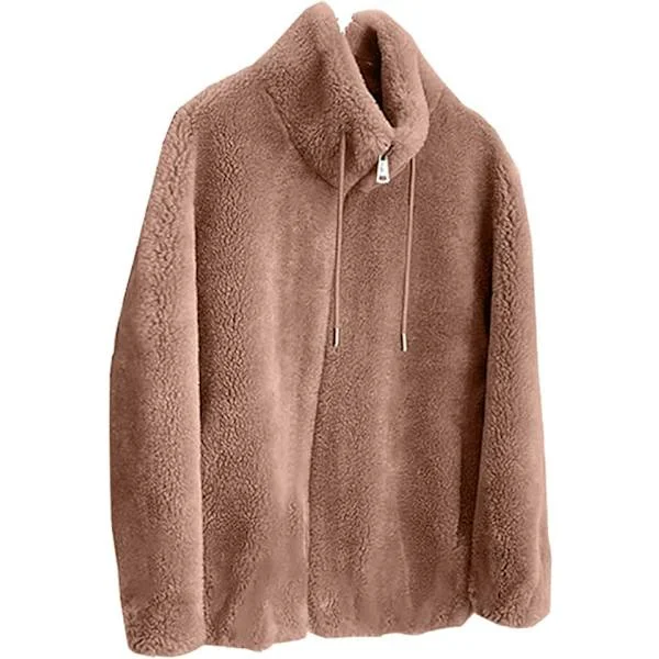 Teddy Fleece Jakke Dame Hel Glidelås Plus Size Sherpa Fleece Cardigans Dobbel Fleece Glidelås Jakke Langermet Cardigan Jakke Lett Varm