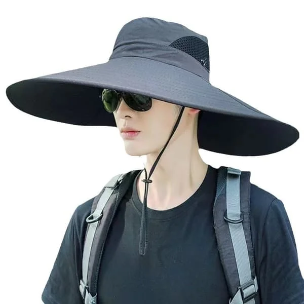 Unisex Solhatt, Vattentät Bredbrättad Bucket Hat Packbar Boonie Hatt för Fiske Vandring Trädgård Safari Strand