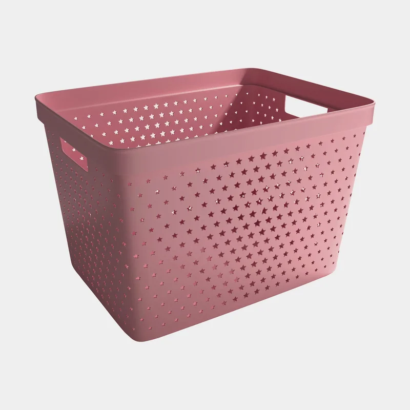 Panier de rangement en plastique Nordiska Plast Store It Star Basket, vieux rose, 358 x 271 x 240 mm, 19 litres