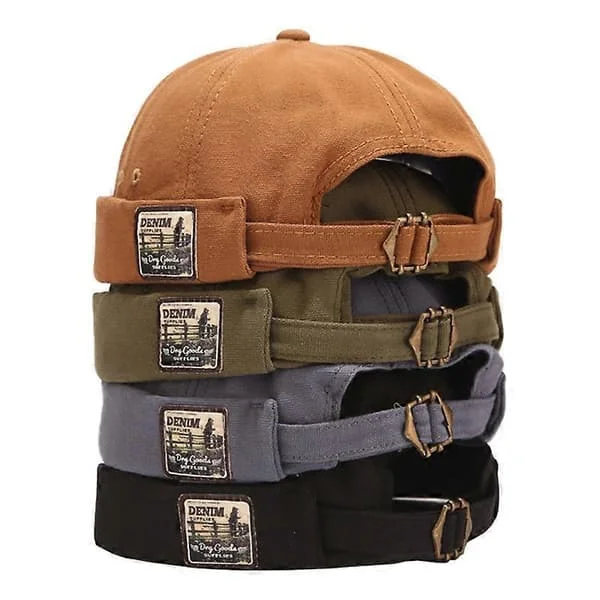 Vintage Docker Cap Brimless Hat Breathable Beanie Hat Cotton Retro Adjustable Literary Landlord Sailor Cap Women Hip Hop Hat MZ10061*3