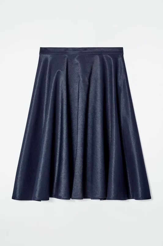 COS Women's Wet Look Denim Skirt in Blue