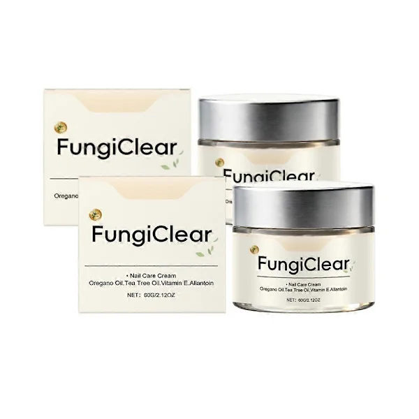 1-3X FungiClear Nail and Toenail Care Cream, Phrena Natural Formula with Tea Tree Oil, Oregano Oil, Vitamin E and Allantoin, 60g (2 pcs)