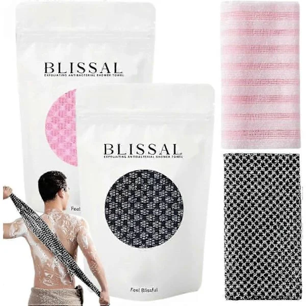 2 st exfolierande duschhandduk Inga fler kemikalier Exfoliering för alla åldrar, exfolierande antibakteriell duschhandduk