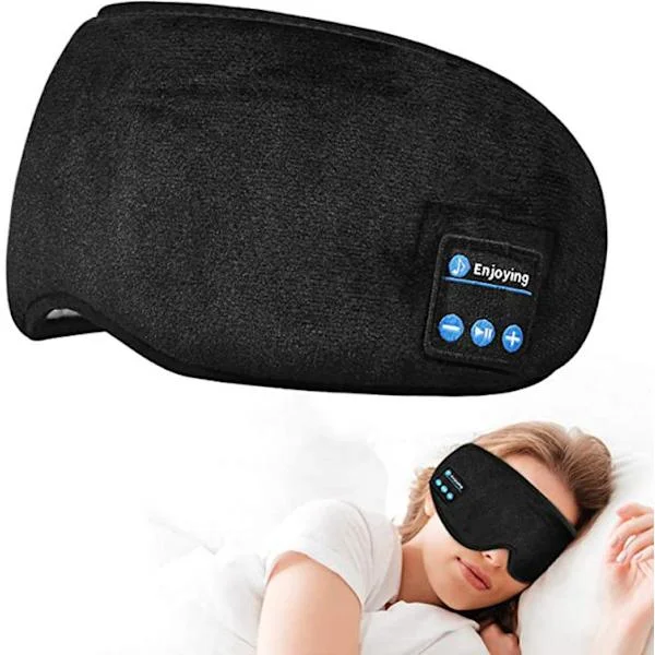 Sovehodetelefoner Pannebånd for Sidesovere, Sovemaske med Trådløse Bluetooth-høyttalere, Julegaver til Menn Kvinner.