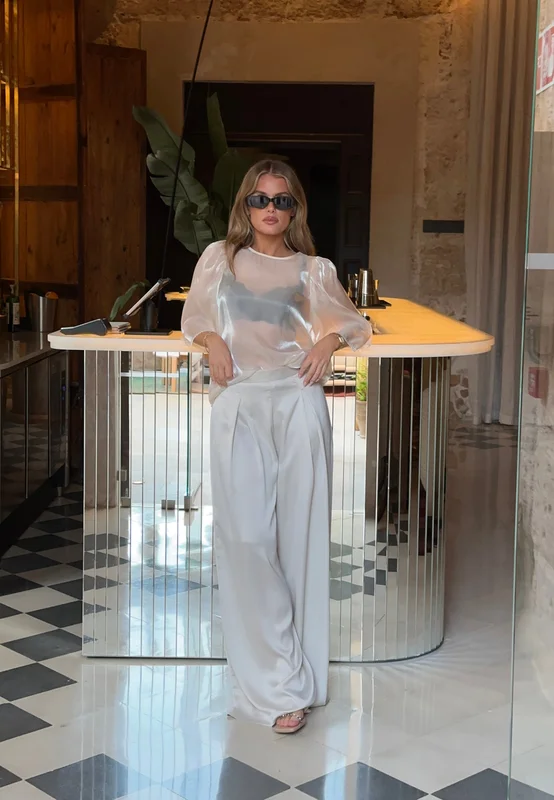 Bubbleroom Occasion - Renae Satin Trousers - Champagne