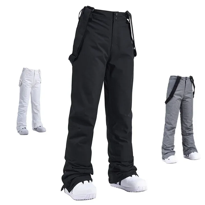 AliExpress - Haute qualité hommes femmes hiver épais chaud pantalons de ski coupe-vent imperméable à bretelles pantalon neige Snowboard pantalon 