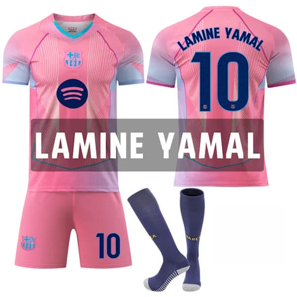 Lamine Yamal FC Barcelona 25/26 Hjemmedrakt - Drakt Nr. 10 & Sokkesett for Fans NR.10 NR.10 16 16