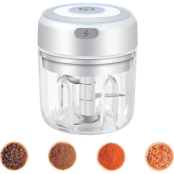 Elektrisk Mini Foodprocessor, Elektrisk Hvidløgshakker, Mini Foodprocessor, Elektrisk Grøntsagshakker (250ML)
