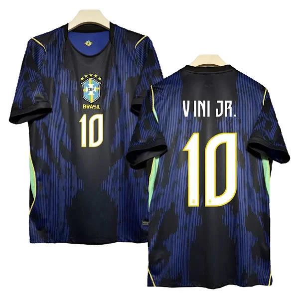 VM 2026 Brazil Home Jersey Kids Football Jersey Vinicius No. 10 Vinicius Junior-FS-