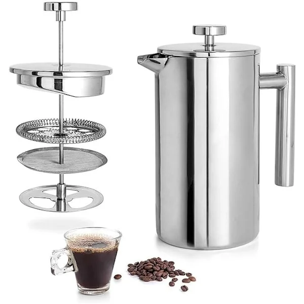350ml/800ml/1000ml French Press Coffee Maker Stainless Steel Double Wall Insulated Coffee Brewer
