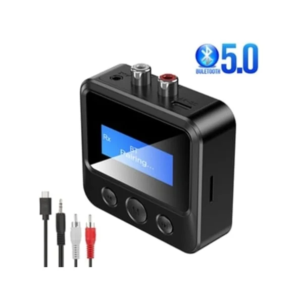 Bluetooth 5.0 Transmitter EDR Receiver Trådløs Adapter USB Dongle 3.5mm AUX RCA til TV PC Hovedtelefoner Hjemme Stereoanlæg Bil HiFi Audio