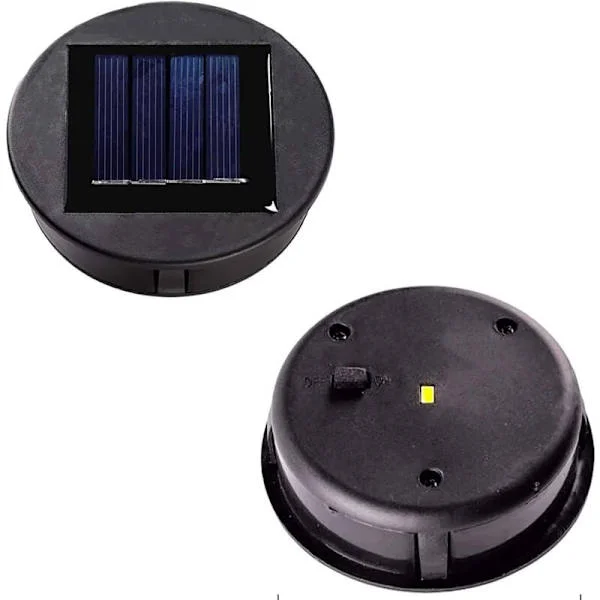 2-pack Solcellslykta Ersättning Solpanel Lampa med LED-lampa, DIY Solcellslykta för Utomhus Trädgårdsdekoration