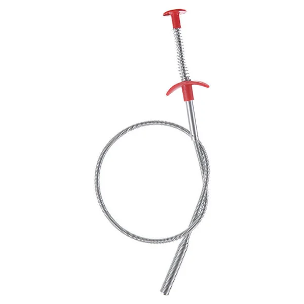 Avloppsrensningsverktyg, 60 cm avloppsrensare, böjbar avloppsrensare, fyrklohandtag, bekväm och kraftfull, används ofta för att rensa igensatta 