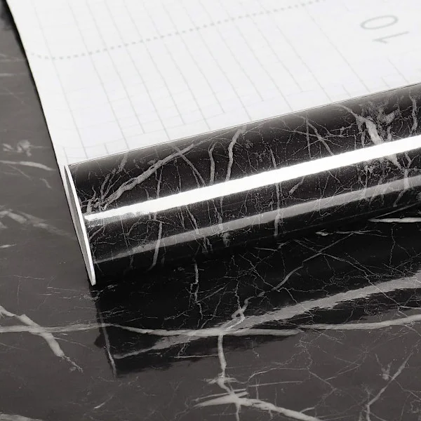 Transform Your Space with Our Black Marble Self-Adhesive Wallpaper, Premium Vinyl Material for Elegant Decor, Waterproof Self-Adhesive Wallpaper for