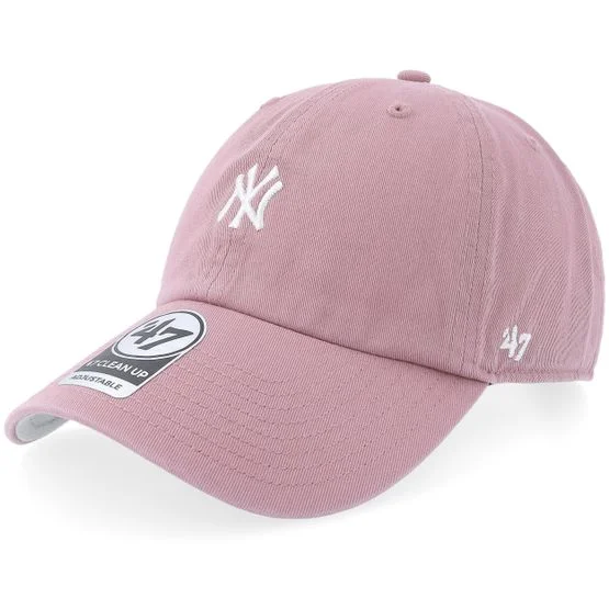 47 Brand - MLB Pink unconstructed Kasket - New York Yankees Base Runner Clean Up Mauve Dad Cap @ Hatstore