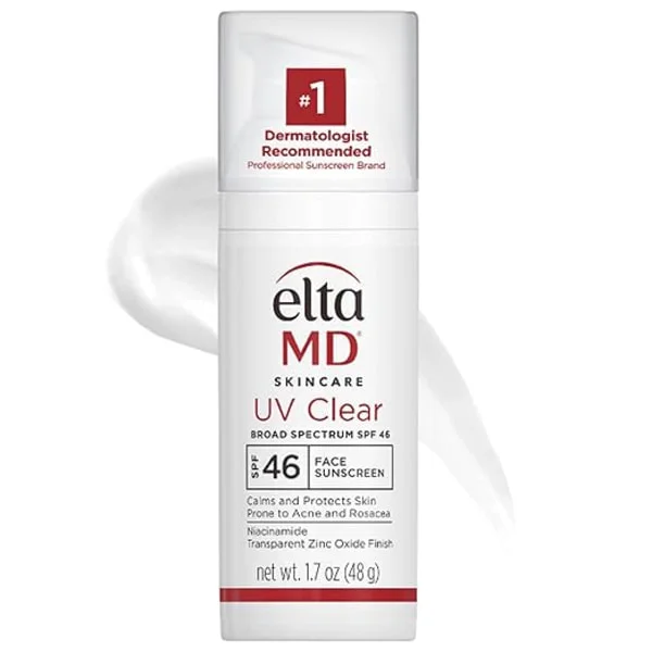 EltaMD UV Clear Ansigts Solcreme SPF 46, Oliefri Solcreme med Zinkoxid, Anbefalet af Hudlæger