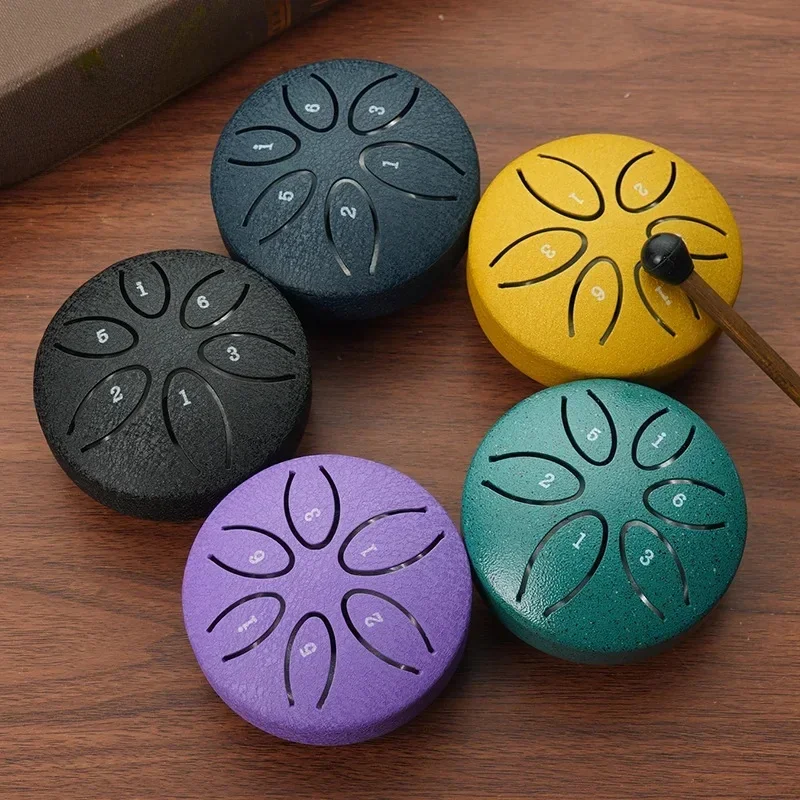 AliExpress - Tambour à langue en acier portable, tambour de pluie, tambour à main, instruments de musique PerSCH, 3 pouces, 6 notes pour yoga, 