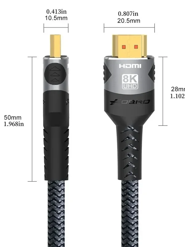 AliExpress - 8K HDMI-Kabel 2.1 48 Gbit/s Hochgeschwindigkeits-HDMI-geflochtenes Kabel-4K bei 120 Hz 8K bei 60 Hz, DTS:X, HDCP 2.2 und 2.3, HDR 10 für 