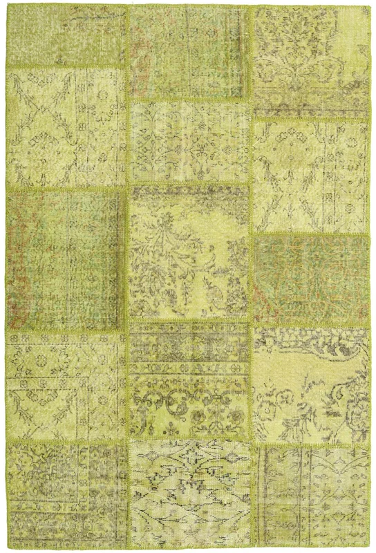 Patchwork Teppe 157X235 Grønn/Mørk Grønn Ull