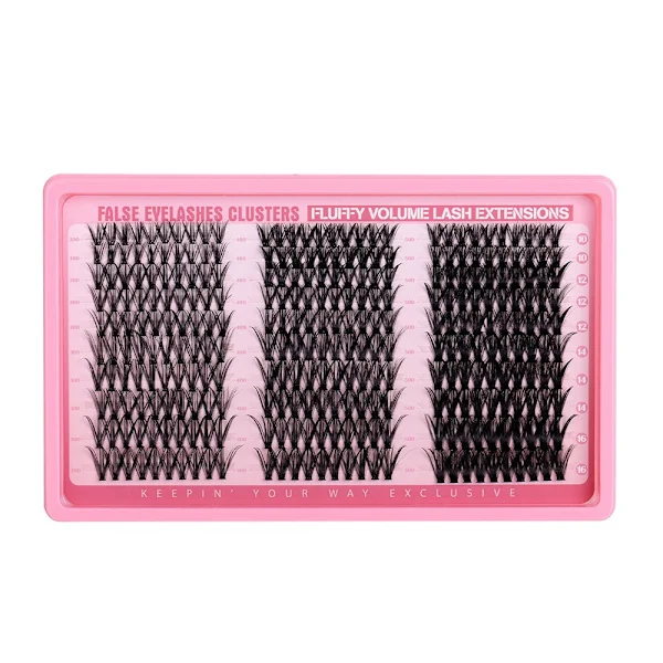 Lösögonfransar Kluster Kit: 30D+40D+50D Blandade Volymfransar, Naturligt Utseende, Anpassningsbara Längder 10-16mm, 300st