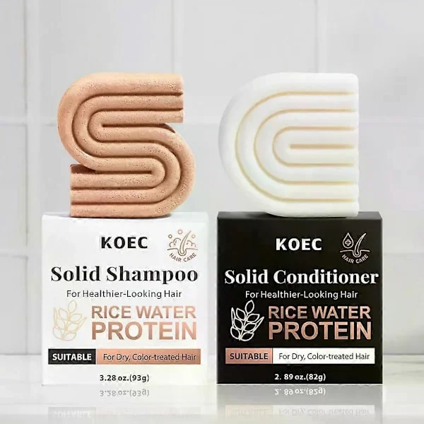 Ris Bar Schampo & Balsam Set för Hårväxt - Fast Schampo & Balsam Bar Set för Att Stärka Håret