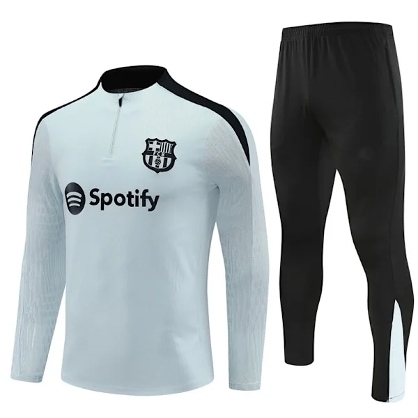2425 Nytt fotballtreningssett halv glidelås høst- og vinterdress voksne barn Barcelona/grå Barcelona/grå qd Barcelona/grå - Perfekt Barça/Grå