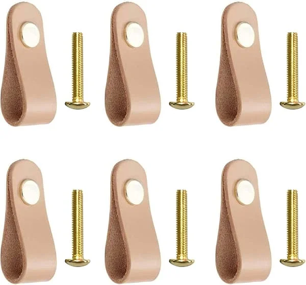 Lys khaki - 6 stk skinnhåndtak for skap Skinnhåndtak for skapdører Skinnhåndtak for skuffer Skinnhåndtak for skapdører med skruer for kjøkken C