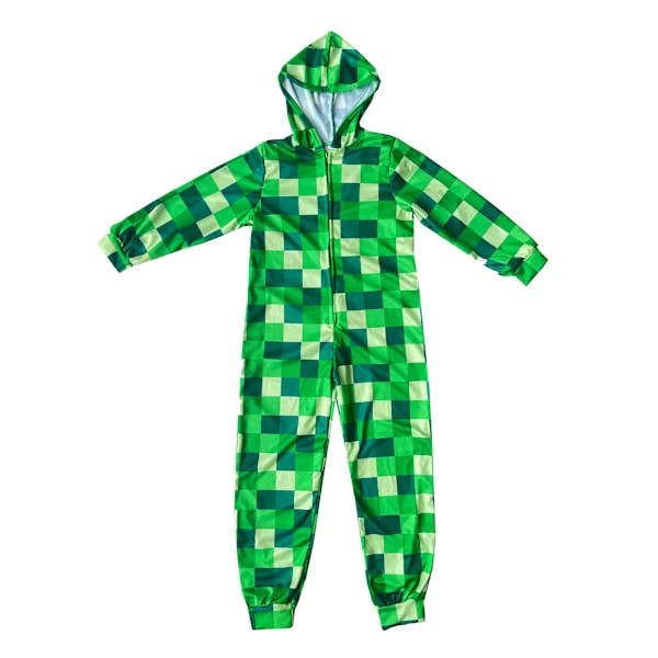 140cm Minecraft Unisex Kids Onesie Green Pixelated Creeper