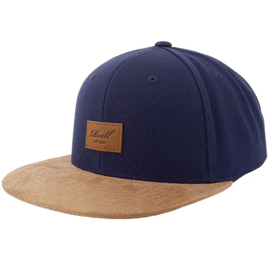 Reell Herren Snapback Cap - Suede Cap Classic Navy Blau, One Size, Hochwertige Wildleder-Optik, Stylisches Design