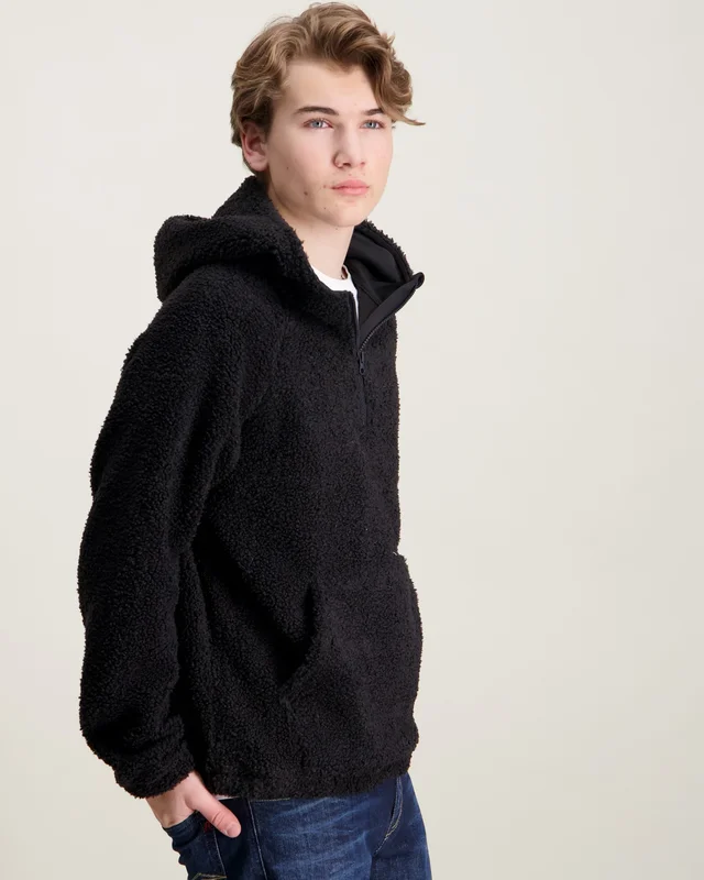 LMTD NLMBETTO LS SHERPA HALF ZIP L SWEAT Grijs Hoodies Jongens - Kids Brand Store