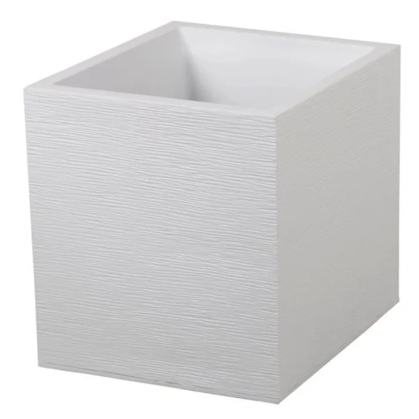 Potte af blomster Kvadrat 40 cm - EDA - Grafit - 31 L - 39 x 39 x H. 43 cm - Hvid Cérusé