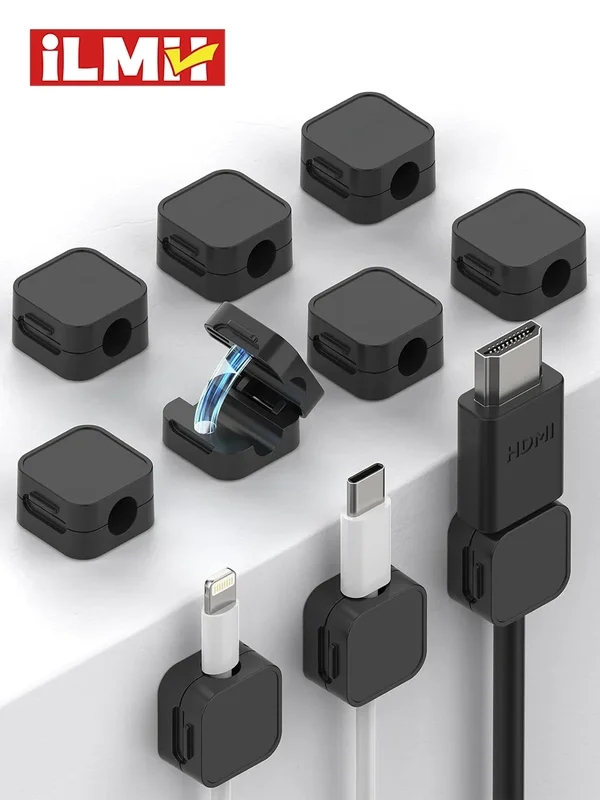 AliExpress - iLMH Nichtmagnetisch Stark ​ Kabelclips Verstellbarer Kabelhalter, Selbstklebender Schreibtisch-Organizer, für Zuhause Büro Auto Wand 