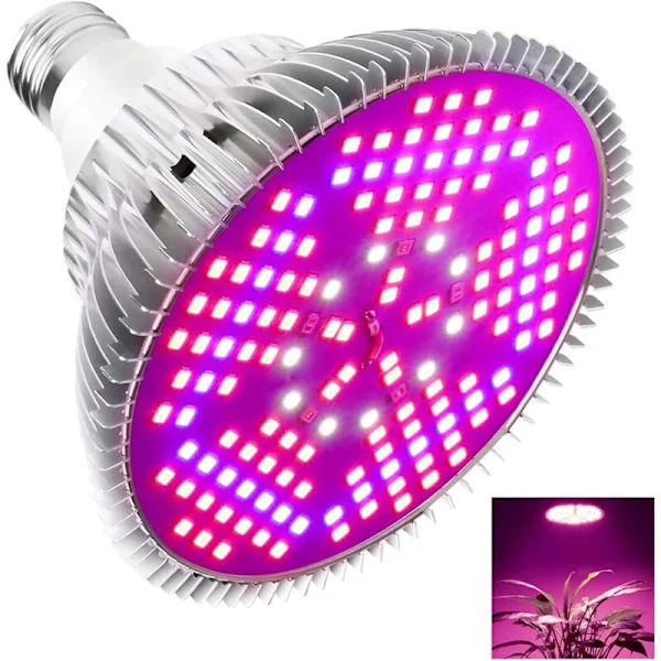 Växtlampa, 100W E27 LED Fullspektrum Växtlampa för odling, Hortikulturell lampa, för växter med blommor och grönsaker inomhus/växthus/trädgård