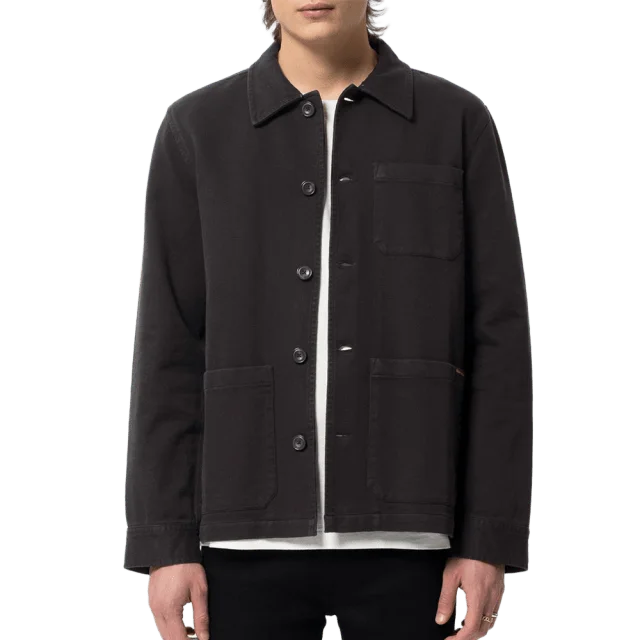 Nudie Jeans Barney Worker Jacket Jackor Herr Svart LARGE