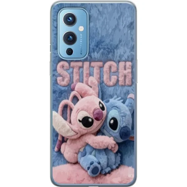 Kompatibelt Mobilskal till OnePlus 9 Mjuka figurer i blått och rosa med fluffig bakgrund och gullig känsla.