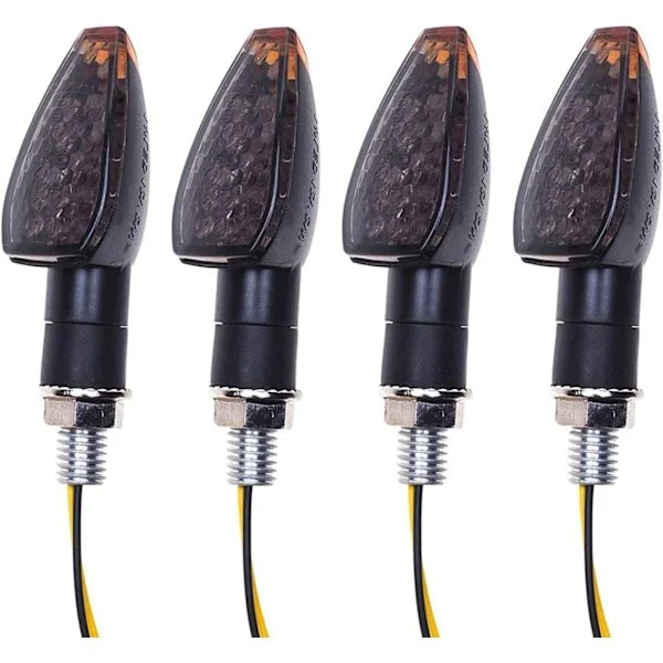 4 stk. LED blinklys til motorcykel, 14 LED, 12 V, vandtætte blinklys, universalpasning til motorcykel, scooter, ATV, cruiser, terrængående køretøj