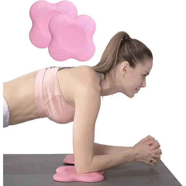 2 stk. yogaknæpuder, ekstra tykke yogaprodukter og tilbehør til kvinder/mænd knæ- og albuebeskyttere, skridsikre yogamåtter rosa Rosa Pink