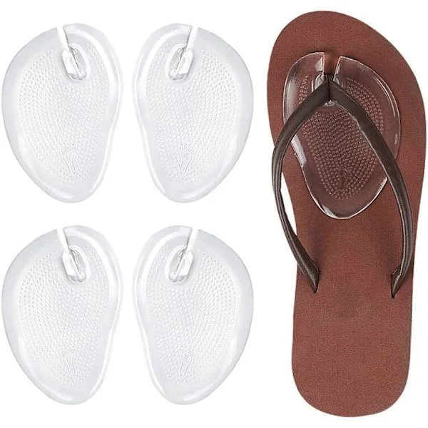 4st/2par Flip-Flop Sandaler Pads Flip-Flops Hållbart Tåskydd Gel Tå Post Matta